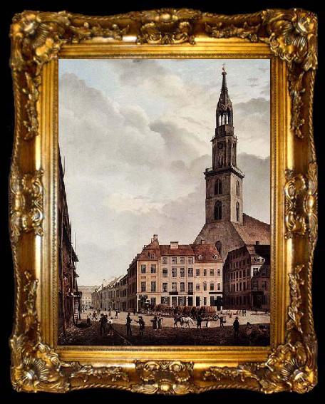 framed  Johann Heinrich Hintze Berlin, Neuer Markt mit Marienkirche, ta009-2